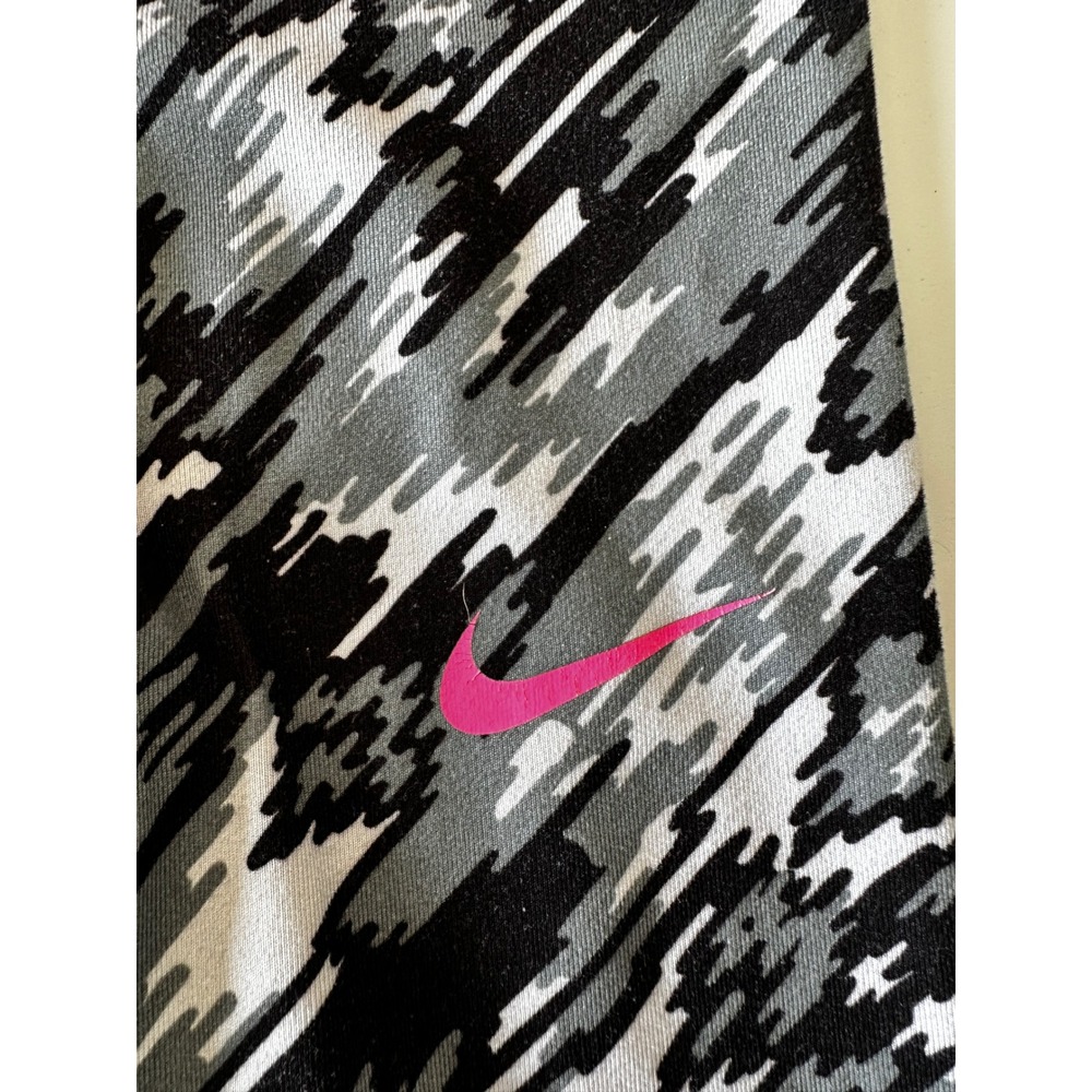 Nike Dri-FIT Girls Leggings Black Grey Pink Abstract Print Size 6X - Picture 3 of 5